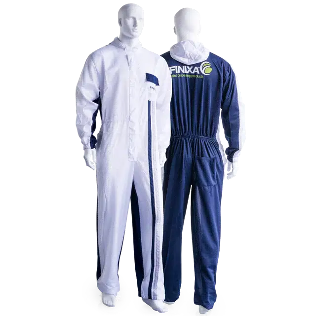 Finixa high-tec spuitoverall wit/blauw L (1)