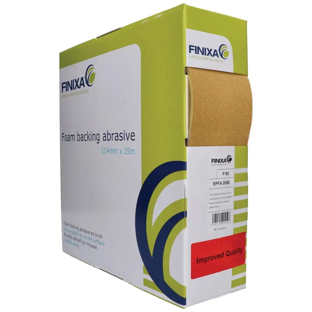 Schuurpapier op rol met softback 114mm x 25m P800 
