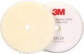 3M Perfect-It Excentrische wollen compoundpad, grof, wit, 150 mm (6 in), 34124