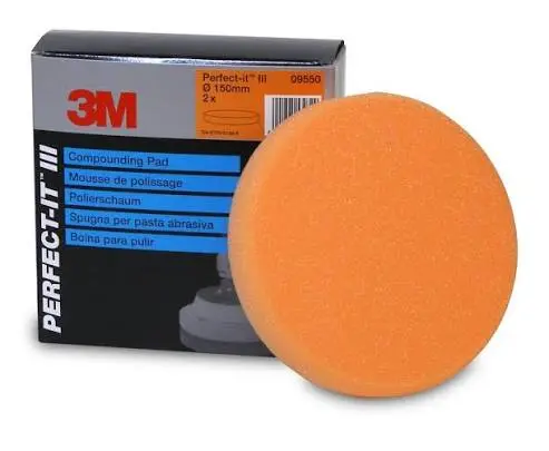 [09550] 3M Perfect-It Foam Compoundpads, oranje, vlak, 150ámm 09550