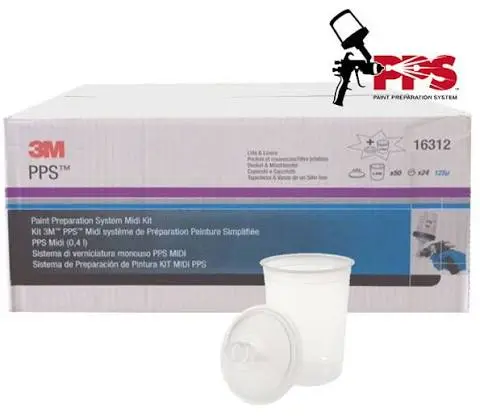 [16312] 3M PPS Kit met deksel en binnenbeker, Midi Kit, 400 ml, 125 Ám, 16312