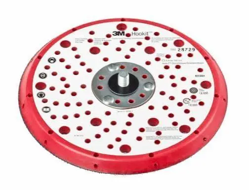 [28729] 3M Hookit Schuurschijfsteunpad met laag profiel, rood, 150 mm, 5/16-24 in, Multihole, 28729