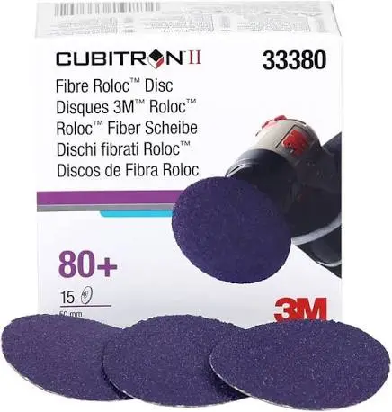 [33491] 3M Cubitron III Roloc Fibre Disc, 50 mm, 80+, 33380