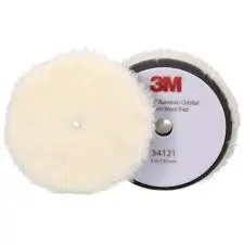 [34121] 3M Perfect-It Excentrische wollen compoundpad, medium, wit, 130 mm (5 in), 34121