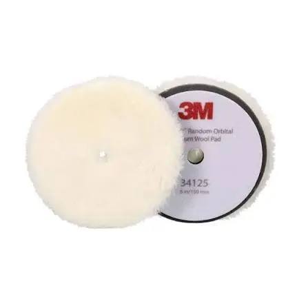 [34125] 3M Perfect-It Excentrische wollen compoundpad, medium, wit, 150 mm (6 in), 34125