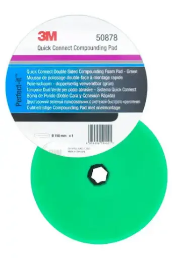 [50878] 3M Perfect-It Foam Compoundpads, snelkoppelsysteem, groen, vlak, 150 mm, 50878