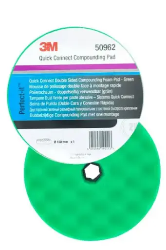 [50962] 3M Perfect-It Foam Compoundpads, snelkoppelsysteem, groen, geprofileerd, 150 mm, 50962