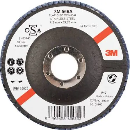 [65025] 3M Lamellenschijf 566A, 115 mm, P40, Conisch, PN65025
