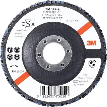 [65029] 3M Lamellenschijf 566A, 115 mm x 22 mm, P40, Vlak, PN65029