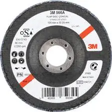 [65034] 3M Lamellenschijf 566A, 125 mm, P60, Conisch, PN65034